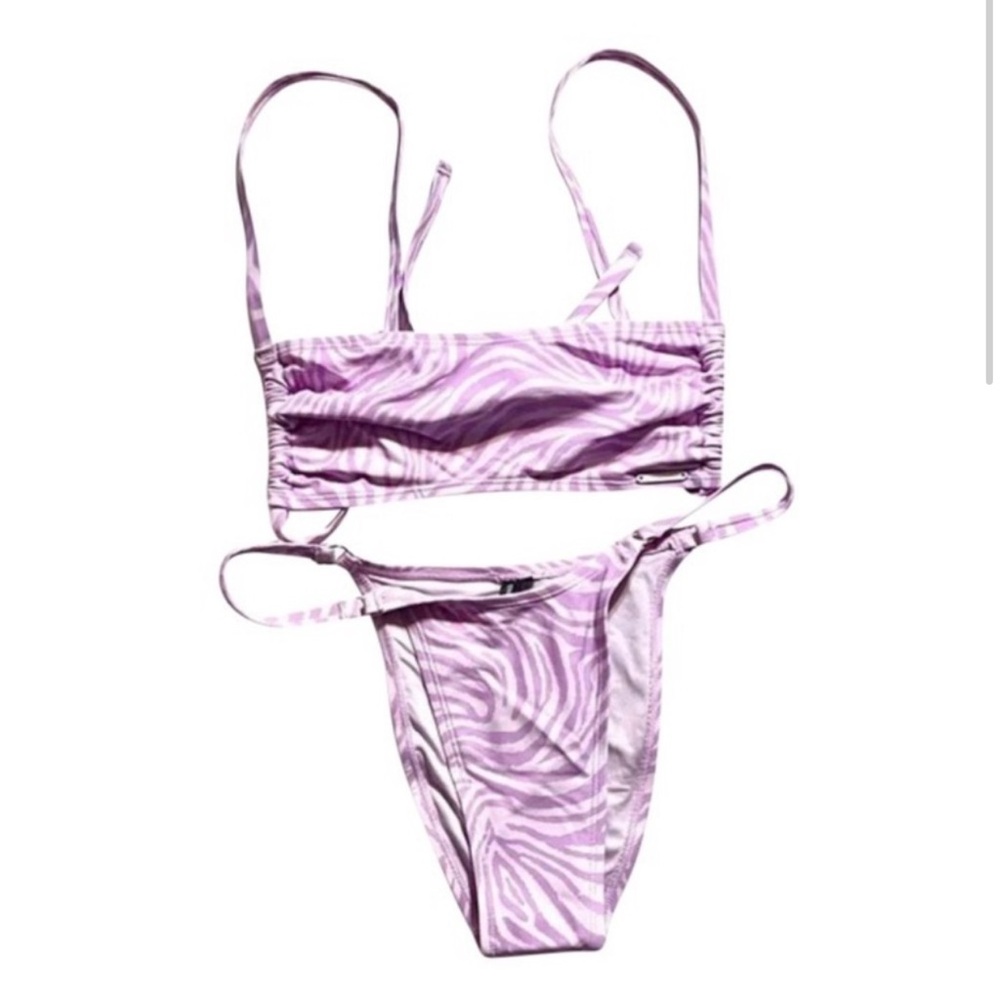 New, Kendall and Kylie purple zebra print bikini top and bottom.